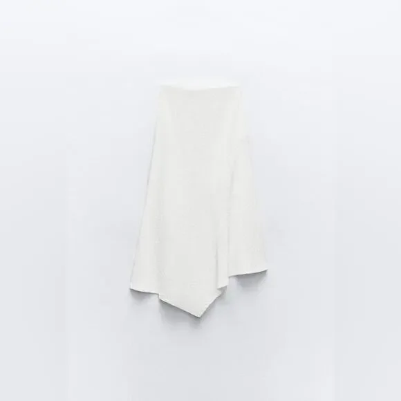 Zara ASYMMETRICAL SKIRT IN RIBBED FABRIC - Picture 8 of 15